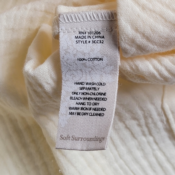 Soft Surroundings Key Biscayne Gauze Popover Blouse - Picture 8 of 9